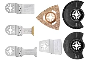 metabo Set Starter Multitool "Classic", 7 pezzi, accessori per legno, metallo, fughe e spatola, compatibile con PowerMaxx MT 12/18 & MT 400 Quick – lame per sega, piastra abrasiva, raschietto