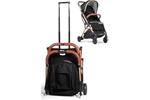 LEJOUX Kinderwagen - Leichter faltbarer Reisebuggy mit 5-Punkt-Gurt, verstellbarer Rückenlehne und übergroßem Korb, der mit einer Hand faltbar ist