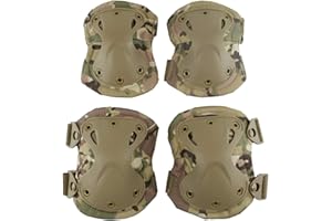 WARMHEARTTING Rodilleras Tácticas Militares y Coderas Protección de Camuflaje, Rodilleras para Deportes al Aire Libre CS Caza, Paintball, Tiro