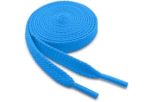 WELKOO Lacets Chaussures Plats pour Baskets, Lacets Plats pour Sneakers - Économiques, 8mm de Large, 1 paire ou 2 Paires. Plusieurs couleurs et longueurs disponibles largeur 8mm.