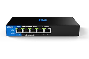 Linksys 5-Port Gigabit Unmanaged PoE+ Switch | Energy-Efficient Ethernet | Full-Duplex Flow Control | Ideal for Small and Home Offices | Fanless Design and Metal Casing | 60W PoE Budget