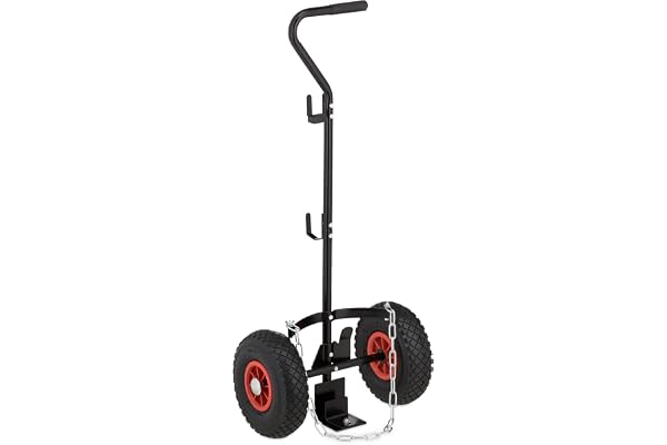 Relaxdays transportvagn för gasflaskor, för 3 & 5 kg flaskor, svart