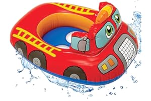 SUNSK Anello di Nuoto per Bambini Salvagente Gonfiabile Piscina Galleggiante Camion dei Pompieri Anello da Nuoto Gonfiabile per Spiaggia o Piscina
