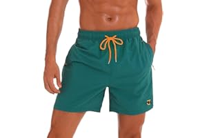 JustSun Short de Bain Homme avec Poches Zippées Étanche Short Séchage Rapide avec Filet
