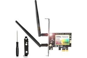 Scheda WiFi 6E PCIe 5400Mbps con Bluetooth 5.3, Wi-Fi 6E AX210 Chipset, Aeisda Tri-Bande (6GHz/5GHz/2.4GHz) Scheda di rete Wireless PCI Express Adattatore per PC Fisso Windows 10/11(64 bit)