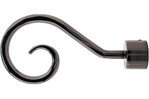 GIRASOLE HOME® Terminale Gancio per Asta da Tenda dal Diametro di 18-20 mm 2 Pezzi in Alluminio (Nichel Nero)