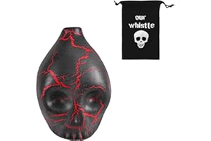 BOXOB Silbato de Muerte Azteca, Silbato de la Muerte con Forma de Calavera 125 Decibeles Sonido Humano Auténtico el Más Fuerte Gritos para Coleccionar Halloween Día de Los Muertos Mexicano Regalo