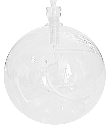 Lampe à Huile En Verre Soufflé à La Bouche - Couleur Jaune/Orange Marbré, Diamètre 8 Cm, Déco Artisanale