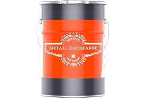 Takfärg 3-i-1 röd, 2,5 l, i sidenglänsande, för metalltak, plåttak, eternit – plåttakfärg och basfärg, metallskyddslack, takb