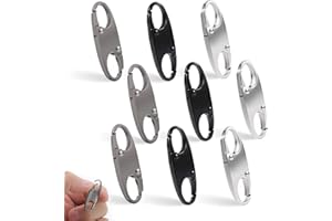 LONGRAY 9 pcs S Carabiner, anti theft, bag clips for backpack, zipper clip, anti pickpocket devices, Small Zipper Pull Locks Mini Snap S Hooks for Backpacks Camping Fishing Traveling Outdoor Sports