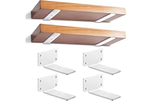 YFCVIP 4 Piezas Escuadras para Estanterias, Soporte Baldas Industrial, L soporte baldas pared con Tornillos | Capacidad de Carga 70 kg (Blanco, 12,5cm)