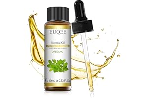 EUQEE Aceites Esenciales de Orégano 10ml, 100% Puros Orégano Aceite Esencial Naturales, Aceites Esenciales Aromaterapia para Humidificador, Difusor, Relajación