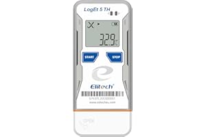 Elitech Registrador de Temperatura y Humedad USB, Reutilizable con Datos Pre-Grabación, Informes PDF CSV Automáticos, Termómetro de Refrigerador 32.000 Puntos LogEt5TH