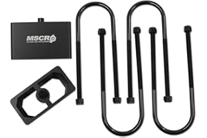 WNSEU Universal Billet Aluminum Leaf Spring Lowering Block Kit with U-Bolts & Hardware, 4 Inch, 2-1/2" Wide, 5" Long (4 Inch)