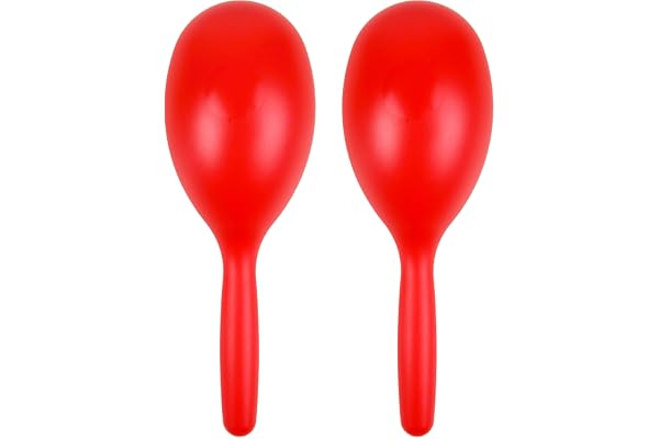 A-Star Paire de Maracas en Plastique Rouge - Hochet Shaker 20cm, Instrument de Rythme à Percussion