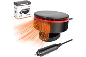 COMBLU Riscaldatore per auto, 12 V 150 W, riscaldatore portatile per auto, riscaldamento rapido, sbrinatore per parabrezza auto, sbrinatore per parabrezza dell'auto, riscaldatore a 360 gradi rotante