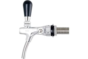BieTal® Kompensatorhahn Schankhahn Zapfhahn Einstellbarer Bierhahn mit Schaumtaste - verchromt - 55mm