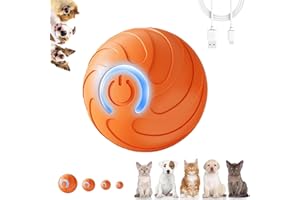 KQLHLHDYZ Jouets pour chiot, balles interactives pour chien, balles interactives pour chat, balles à déplacement automatique, jouet à rouler automatique à 360°, balle à rouler pour chien avec lumière