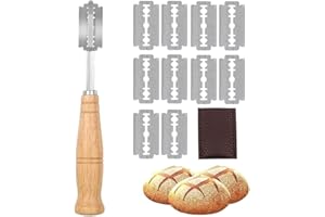 BZKSER Cuchillo de Panadero - Herramienta de Corte de Pan Cuchillo para Masa Cuchillo de Pan con 10 Cuchillas de Afeitar，para DIY Pan Masa Hornear Cocina