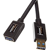 Amazon Basics USB 3.0-Verlängerungskabel (A-Stecker auf A-Buchse) 3 m (Abwärtskompatibilität zu USB 2.0 und 1.1), Schwarz, Ko