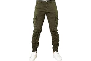 Toocool Pantaloni Uomo Cargo Militari tasconi Laterali Casual Cotone G6538