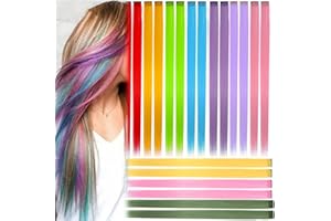 DULSPUE Extensiones Colores - 20 Piezas, 22 Pulgadas Mechones de Colores para Niñas en 10 Colores Mechas de Colores con Clip, Accesorios para el Cabello de Moda