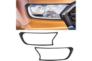 JHCHAN Copertura faro Protezione Luce anteriore per Ford Ranger 2015-2022 Wildtrak Raptor Limited XL XLT Platinum Tremor T7 T8 MK2 MK3 Nero opaco (2015-2022 copertura del faro)