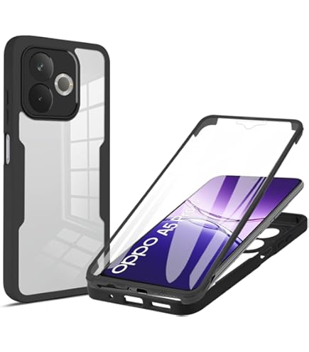 KZIOACSH Case For OPPO A5 Pro 5G With 2 Tempered Glass Screen Protector, Lightweight Ultra Clear Non-Yellowing Shockproof Anti-Scratch TPU Bumper Hard Acrylic Protective Cover Shell - View #4