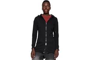 URBAN CLASSICS Felpa Lunga con Cappuccio da Donna, Cardigan Lungo con Zip a Coulisse, Felpa da Donna a Maniche Lunghe con Tasche, Maglione con Cappuccio, Diversi Colori, Taglie: XS-5XL
