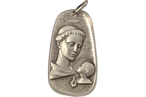 I G J MEDALLA DE SAN ANTONIO DE PADUA CON EL NIÑO JESÚS - REALIZADA EN ALTO RELIEVE EN ESTILO ITALIANO ANTIGUO