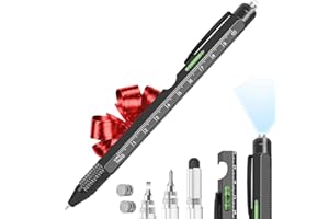 ORIGINAL CUP Multi Pen® 9 en 1 | Bolígrafo Multifunción de Aluminio Duradero | Abrebotellas, Soporte Teléfono, Nivel de burbuja, Destornillador, Lámpara, Regla | Herramientas de Bricolaje | OriginalCorner®