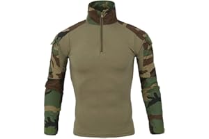 YFNT Chemise de Combat Militaire Homme Airsoft Shirt Tenue Camouflage Uniforme Tactique Séchage Rapide à Manches
