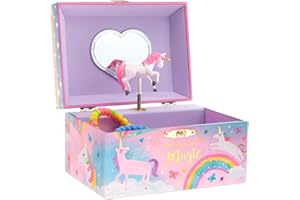 Jewelkeeper - Caja Musical para Joyas para Niñas, con Unicornio Algodón Azucarado - Melodía Beautiful Dreamer