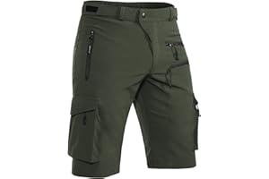 Hiauspor Shorts Herren, Sommer Leichte Schnelltrocknend mit 5 Taschen Cargo Bermuda Wanderhose Sport Chino Trekking Outdoor MTB Hose Männer Kurz Atmungsaktiv Stretch
