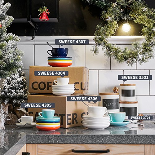 Sweese 3501 Vorratsdose aus Keramik, 3er Set, mit Bambusdeckel, Luftdichter Vorratsbehälter, Memo für Kreidebeschriftung - 2