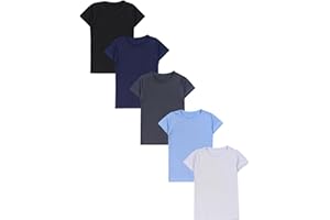 TupTam Canottiera Bambino – Set 5 Canottiere Maniche Corte, 100% Cotone, Morbide e Traspiranti