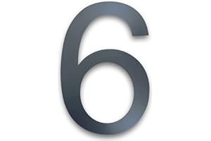 MOLVCE Numéro de Maison inox Hauteur: 20cm, moderne Plaque de Numéro de Maison Exterieur RAL 7016 anthracite, 2mm épaisseur, métal Numéro de Rue en acier inoxydable - Arial, numéro 6/9