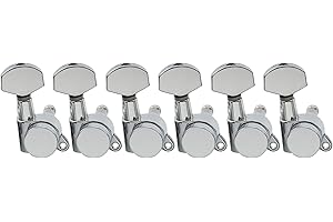 Musiclily Pro 6 w Linii Tunery Blokujące Gitaryowe Klucze Blokowane Kołki do Strojenia do Gitary Elektrycznej Fender Strat Tele, Chrom