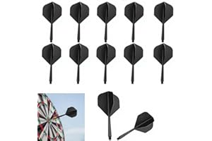 AIYRAA Dart Zubehör, 12 Stück Dart Flights mit Schaft aus einem 2BA Dartpfeile Zubehör Dart Schäfte und Flights Dart Flyer mit Schaft Integrierter Dartpfeile Zubehör für Darts Dartpfeil Spiel (Schwarz)