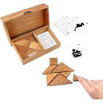 Tangram Double Holz-Puzzle – Ab 6 Jahren, 64 Figuren, Reisespiel Für 1-2 Spieler