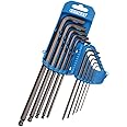 Draper 33723 Extra Long Imperial Hexagon Ball End Hex Allen Key Set, 1/16"-3/8", 10 Pieces, Blue