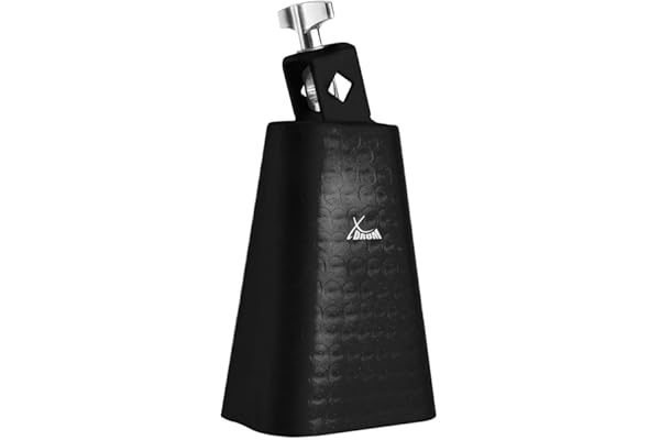 XDrum HCB-5 Cowbell - Cloche 5" de 20 cm pour batterie et percussion - Cloche en acier - Montage sur batterie - Noir