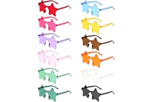 dogmoon Rimless Sunglasses, 12 PCS Candy Color Sunglasses, Retro Sunglasses Party Glasses, Hippie Sunglasses for Party Wedding(12 Colors)