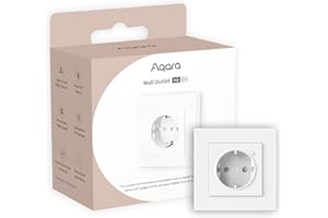Aqara Gniazdko Ścienne H2 EU z Matter, Wymagany jest hub Zigbee 3.0, 16A, Monitorowanie Energii i Ochrona Zasilania, z Planowaniem i Kontrolą Głosową, Wspiera HomeKit, Alexę, Google Home i IFTTT