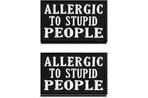 ZCKETO 2 Pcs Allergisch Gegen Dumme Menschen Fun Patch Gestickt Taktische Militär Moral Appliques Emblem für Biker Kleidung Rucksack Uniform Weste Hundegeschirr Militär Taktisch Draussen