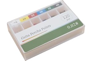 FUREIN SMILE Dental Gutta Percha Points .Dental Endo Endodontic Absorbent Paper Points 02 Taper, #15-40 Assorted, 120pcs