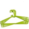 Hanbao Thick Plastic Hangers for Shirts, Trousers, Jackets, Blazers, Green, Pack of 12pcs