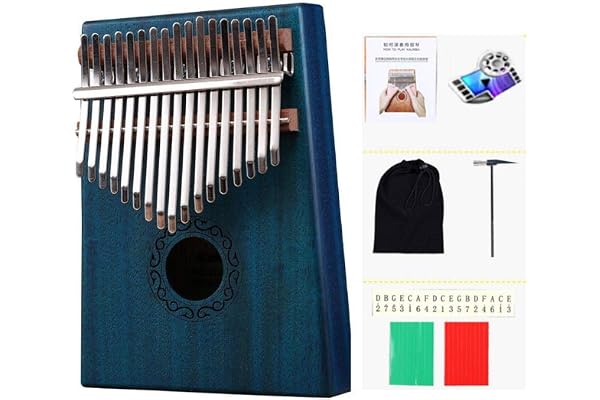 LIWEISDSDFS Piano Kalimba à 17 touches avec corps en acajou bleu