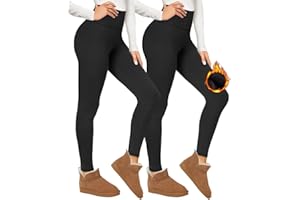 CAMPSNAIL 2er Pack Thermo Leggings Damen Im Winter, Gefüttert High Waist Thermohose Dicke Warm Fleece Leggins Blickdicht Für Sport