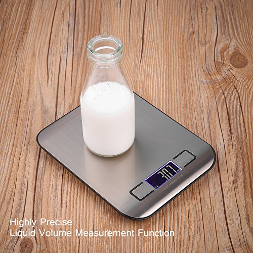 Digitale Küchenwaage, Laneco Digitalwaage, Hohe Präzision auf bis zu 1g (10kg Maximalgewicht), Tara-Funktion Electronische Waage, Großem LCD-Anzeige Küchenwaage, Inkl. Batterie - 4